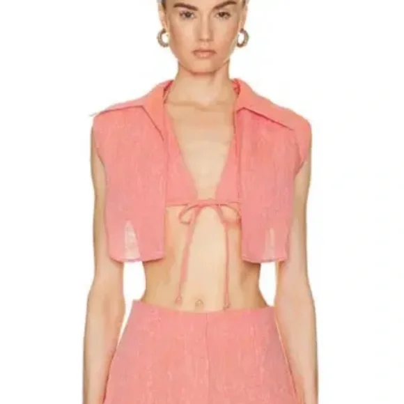 Matthew Bruch Linen Bikini Vest Top - Picture 5 of 7